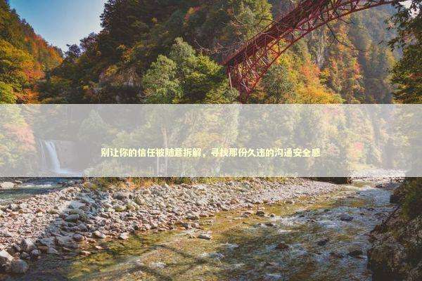 别让你的信任被随意拆解，寻找那份久违的沟通安全感 IT技术